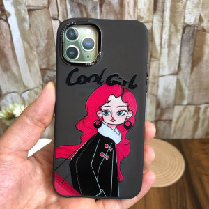 قاب دخترانه طرح Cool Girl مشکی گوشی آیفون 11 پرو