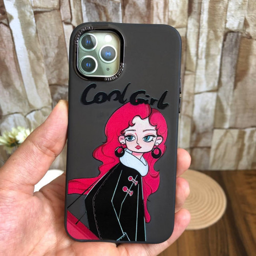 قاب دخترانه طرح Cool Girl مشکی گوشی آیفون 11 پرو