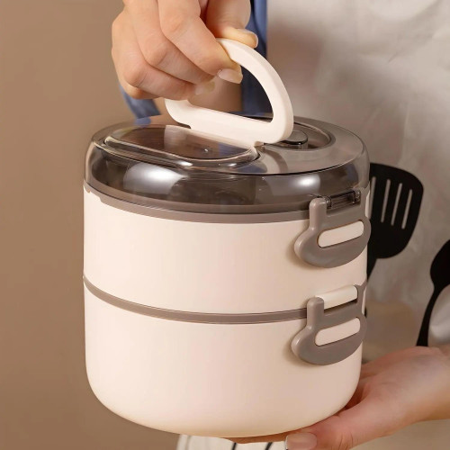 Round Two-Tier Lunch Box / Food Container