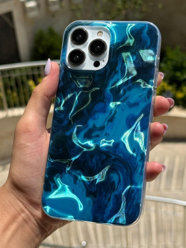 Blue Ink holographic case for iPhone 15 