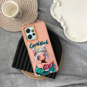 قاب دخترانه طرح Cool Girl نارنجی گوشی شیائومی ردمی نوت 12 4g