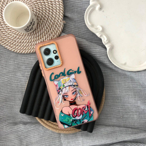 قاب دخترانه طرح Cool Girl نارنجی گوشی شیائومی ردمی نوت 12 4g