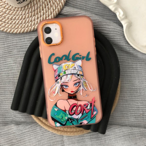 قاب دخترانه طرح Cool Girl نارنجی گوشی آیفون ۱۱