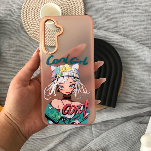 قاب دخترانه طرح Cool Girl نارنجی گوشی سامسونگ A14