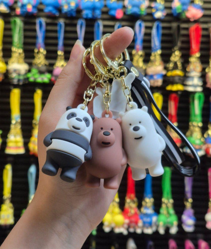 Silicone Bear Keychain – Cute We Bare Bears Character Keychains