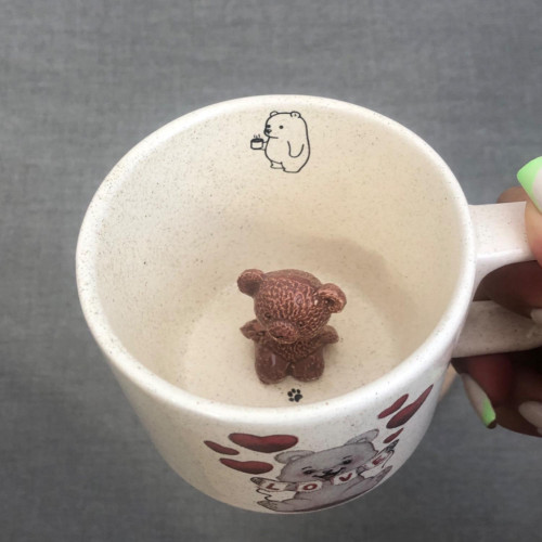 3D Surprise Inside Ceramic Mug - Cute Animals & Cartoon Characters