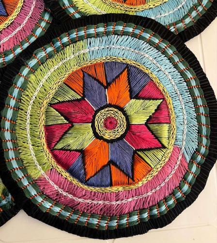 Hand-embroidered tablecloth