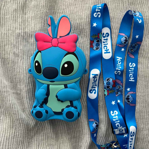  Stitch and Angel Silicone Crossbody Mini Bag