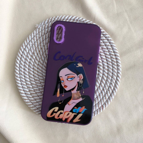 قاب دخترانه طرح Cool Girl بنفش گوشی آیفون X
