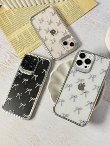 iPhone 14 Pro Max Luxury Pearl Bow Clear Case
