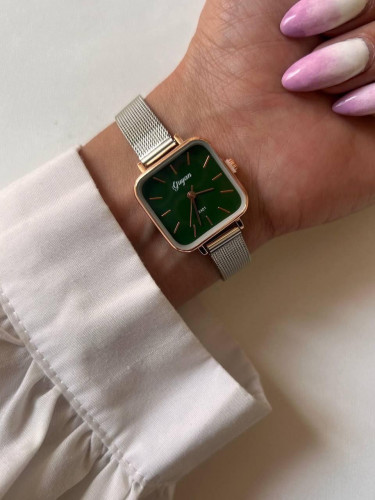 Women’s Square Mesh Strap Stainless Steel Watch