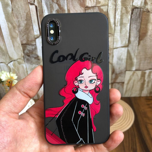 قاب دخترانه طرح Cool Girl مشکی گوشی آیفون X و آیفون XS