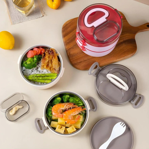 Round Two-Tier Lunch Box / Food Container