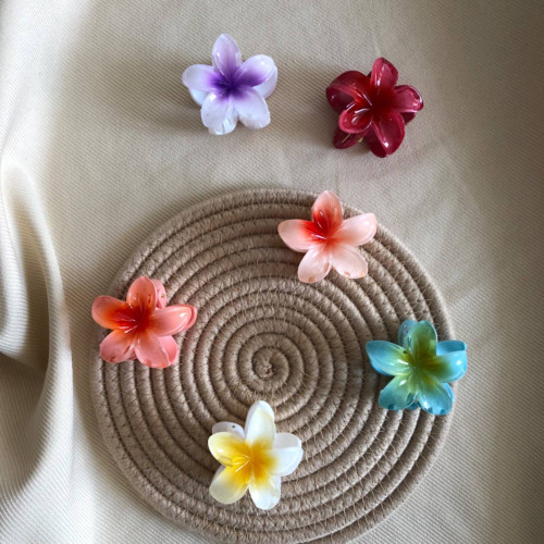Plumeria flower design girls' hair clips