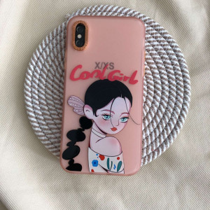 قاب دخترانه طرح Cool Girl نارنجی گوشی آیفون X و آیفون XS