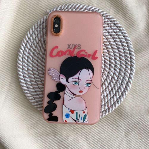 قاب دخترانه طرح Cool Girl نارنجی گوشی آیفون X و آیفون XS