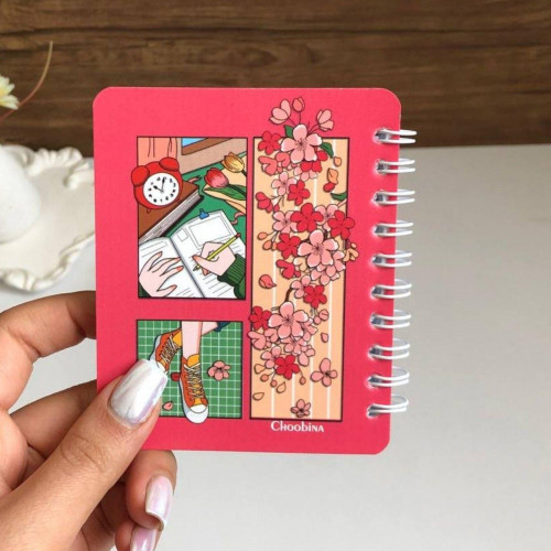 Aesthetic Girl Spiral Mini Pocket Notepad (8x10 cm)