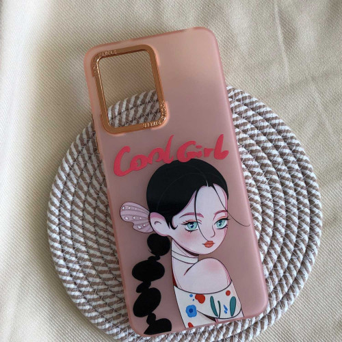 قاب دخترانه طرح Cool Girl نارنجی گوشی شیائومی ردمی نوت 12 4g