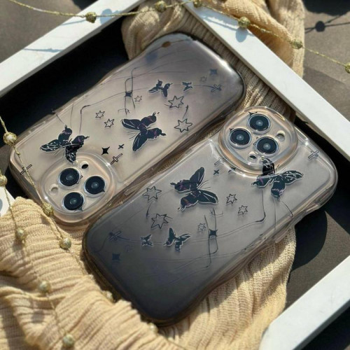 Black Butterfly iPhone 12 Pro Max case with strap