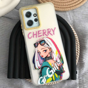 قاب دخترانه طرح Cool Girl سفید گوشی شیائومی ردمی نوت 12 4g