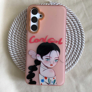 قاب دخترانه طرح Cool Girl نارنجی گوشی سامسونگ S23 FE
