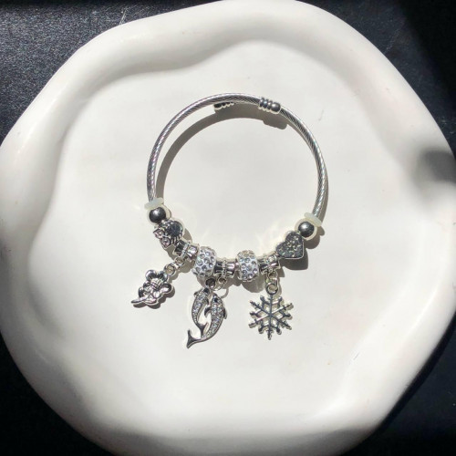 Rhinestone Pandora-Style Charm Bracelet