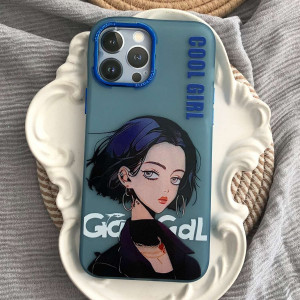 قاب دخترانه طرح Cool Girl آبی گوشی آیفون 14 پرومکس