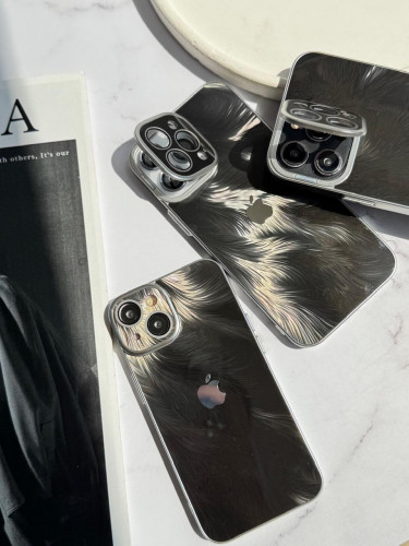  iPhone 13 Pro Luxury Brush Case with Lens Protector Metal Stand