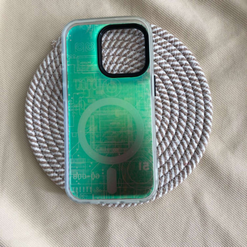Holographic frame design of mag safe electrical circuit of iPhone 114 pro