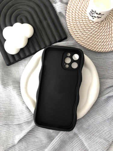 iPhone 14 Pro Wavy Solid Case with 3D Puffy Heart