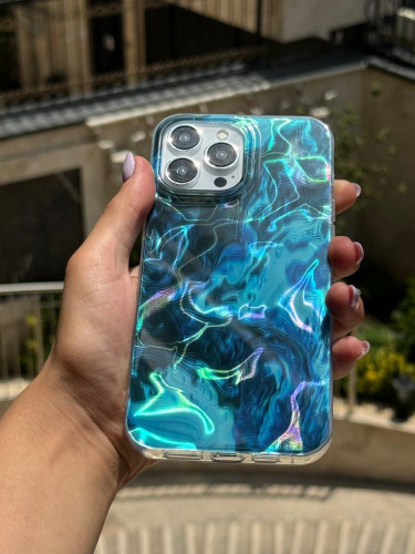 Blue Ink holographic case for iPhone 15 