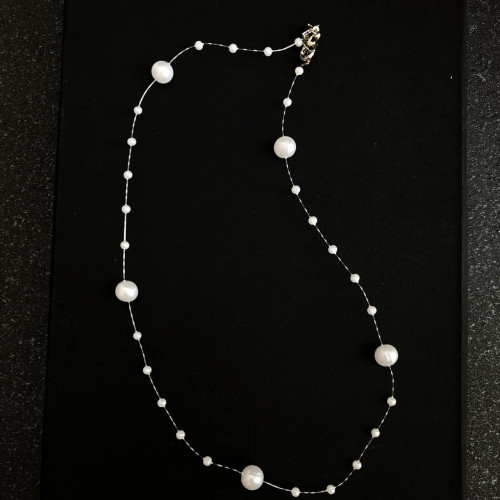 گردنبند مروارید با نخ پلاستیکی