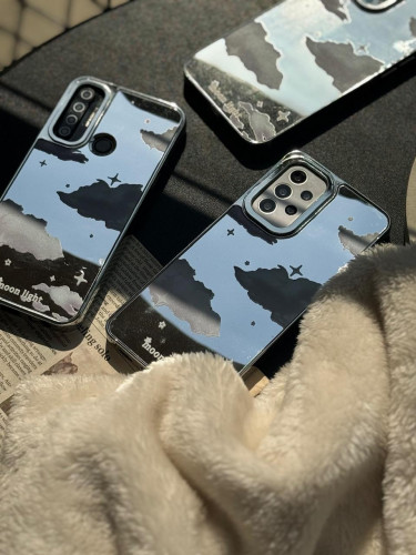 Moon Light Samsung iPhone Xiaomi Mirror case with cloud design